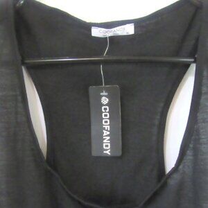 Men's Y Back Workout Tank, Black, NWT, Size XL                E224